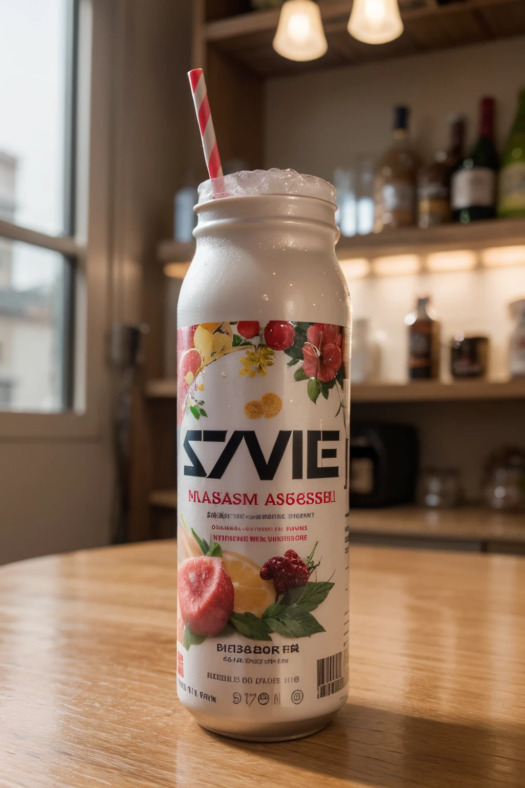 ((best quality)), ((masterpiece)), (detailed), 3D illustration, product, juicy, colorful packaging, drink, fizzy or sparkling, fruity, non-alcohol and exotic