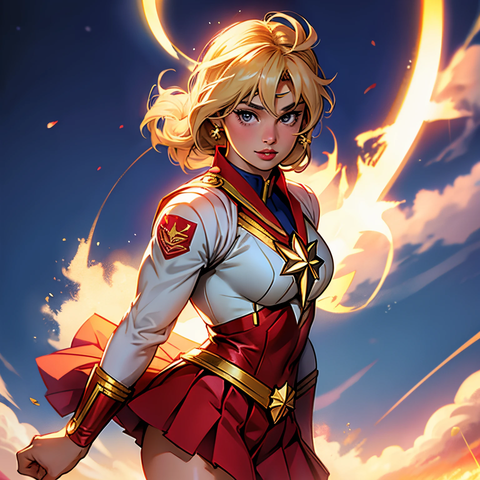 Usagi Tsukino/Sailor Moon dressed as Captain Marvel.