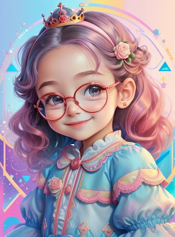 ) ((cute baby girl smiling with glasses and a princess dress, and a castle) ((Mikey)) - Criador: Walt Disney2023) ), ,, ( Walt Disney acolchoamento ,multidimensional geometric wall PORTRAIT, arte, Chibi,
Yang08k, lindo, Colouring,Rose
Primary works, qualidade superior, melhor qualidade, Arte Oficial, Beautiful and Aesthetic,)) ), ,,  Walt Disney acolchoamento ,multidimensional geometric wall PORTRAIT, arte, Chibi,
Yang08k, lindo, (Colouring, rosa), amarelo ,azul ,vermelho e branco)
Primary works, qualidade superior, melhor qualidade, Arte Oficial, Beautiful and Aesthetic,