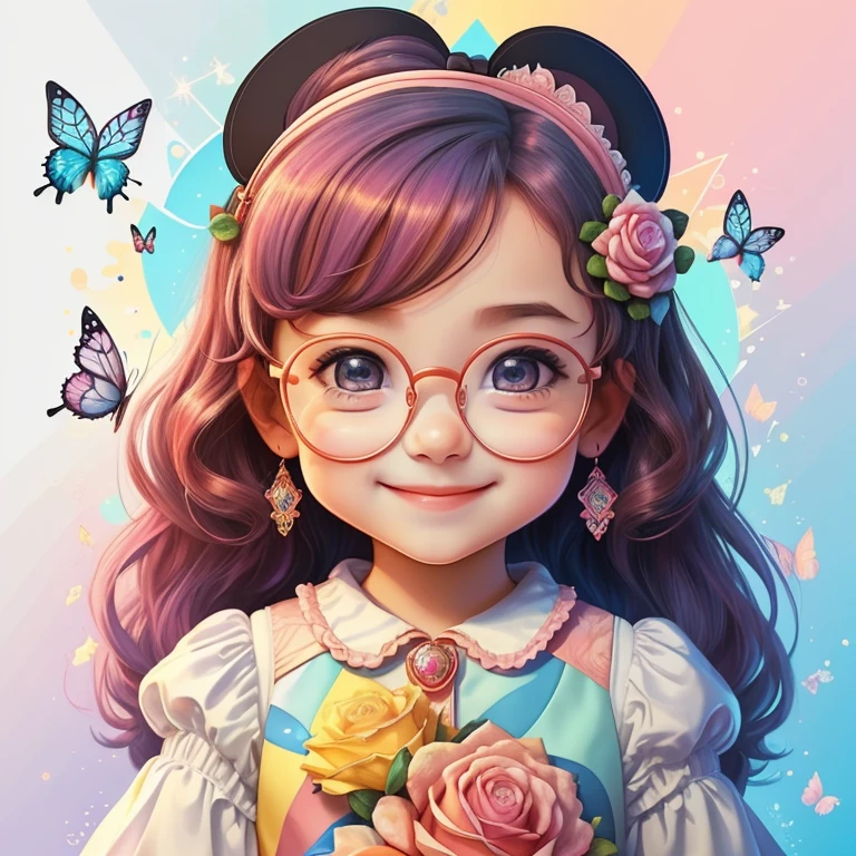 ) ((cute baby girl smiling with glasses and a princess dress, butterflies and a castle)) - Criador: Walt Disney2023) ), ,, ( Walt Disney acolchoamento ,multidimensional geometric wall PORTRAIT, arte, Chibi,
Yang08k, lindo, Colouring,Rose
Primary works, qualidade superior, melhor qualidade, Arte Oficial, Beautiful and Aesthetic,)) ), ,, Walt Disney acolchoamento ,multidimensional geometric wall PORTRAIT, arte, Chibi,
Yang08k, lindo, (Colouring, rosa), amarelo ,azul ,vermelho e branco)
Primary works, qualidade superior, melhor qualidade, Arte Oficial, Beautiful and Aesthetic,
