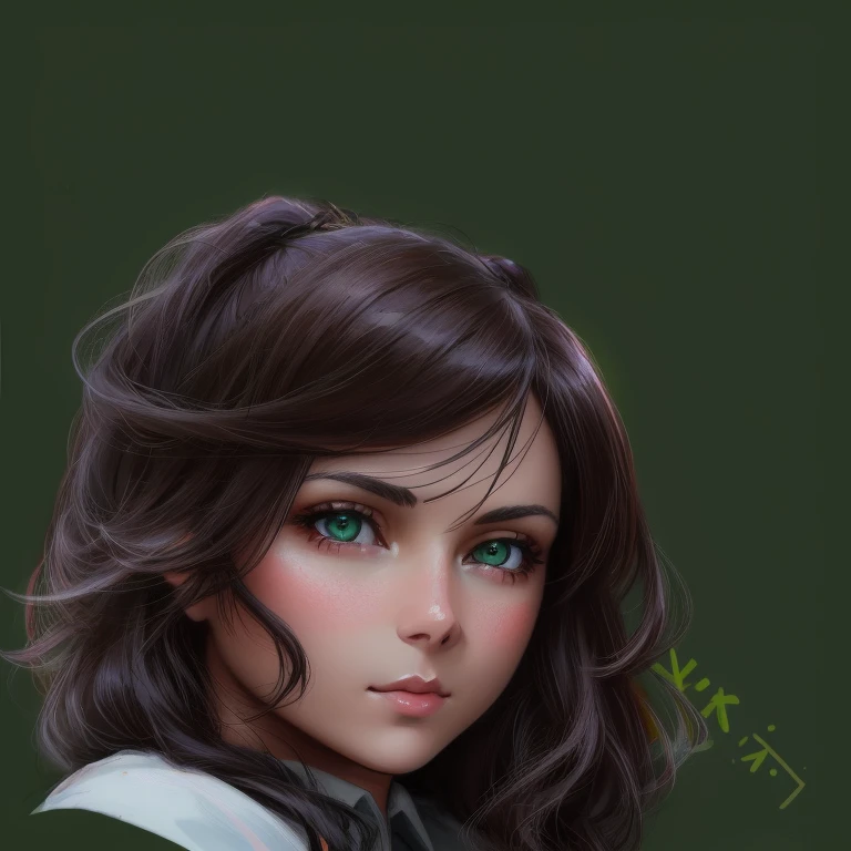 there a woman with long hair and green eyes posing for a photo, Pintura realista de chica linda, Al estilo de WLOP, Adorable pintura digital, highly detailed character, gorgeous digital painting, Retrato detallado del personaje, Arte digital realista 4K, Arte digital realista 4K, Retrato detallado de Anime Girl, Renderizado retrato 8K, Detailed Matte Fantasy Portrait, Retrato de personaje en primer plano