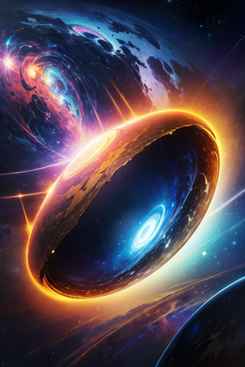 (La mejor calidad,4k,8k,Altas Resoluciones,Obra maestra:1.2),Ultra detallado,(realista,fotorrealista,fotorrealista:1.37),arte planetario,sistema solar,cielo nocturno,estrellas brillantes,Cosmic Wonders,Cuerpos celestes,planetas en movimiento,Orbiting planets,space exploration,astronomy,Viaje interestelar,exoplanetas,alien worlds,galaxias distantes,Nebulosas,viveros estelares,Explosiones estelares,Milky Way Galaxy,intergalactic journey,cosmic dust,Continuo espacio-tiempo,Materia oscura,revelando el universo,Belleza infinita,astrophotography,Galactic Adventures,universo misterioso,Cosmic Energy,Explorando lo desconocido,Constelaciones estelares,Celestial Navigation,stellar dynamics,Deep space exploration,CosmicLandscapes,vista de astronauta,universo espectacular,Paisajes impresionantes,horizontes lejanos,Espacio luminoso,Estrellas pulsantes,cosmic ballet,Paisaje lunar,visiones de otro mundo,enigmatic space,cosmos cautivador,ever expanding universe,auroras coloridas