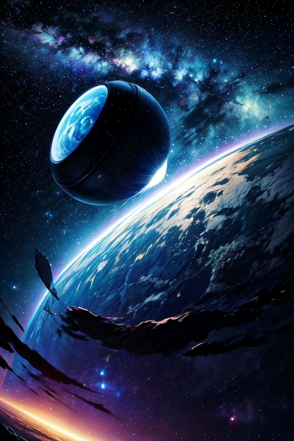 (La mejor calidad,4k,8k,Altas Resoluciones,Obra maestra:1.2),Ultra detallado,(realista,fotorrealista,fotorrealista:1.37),arte planetario,sistema solar,cielo nocturno,estrellas brillantes,Cosmic Wonders,Cuerpos celestes,planetas en movimiento,Orbiting planets,space exploration,astronomy,Viaje interestelar,exoplanetas,alien worlds,galaxias distantes,Nebulosas,viveros estelares,Explosiones estelares,Milky Way Galaxy,intergalactic journey,cosmic dust,Continuo espacio-tiempo,Materia oscura,revelando el universo,Belleza infinita,astrophotography,Galactic Adventures,universo misterioso,Cosmic Energy,Explorando lo desconocido,Constelaciones estelares,Celestial Navigation,stellar dynamics,Deep space exploration,CosmicLandscapes,vista de astronauta,universo espectacular,Paisajes impresionantes,horizontes lejanos,Espacio luminoso,Estrellas pulsantes,cosmic ballet,Paisaje lunar,visiones de otro mundo,enigmatic space,cosmos cautivador,ever expanding universe,auroras coloridas