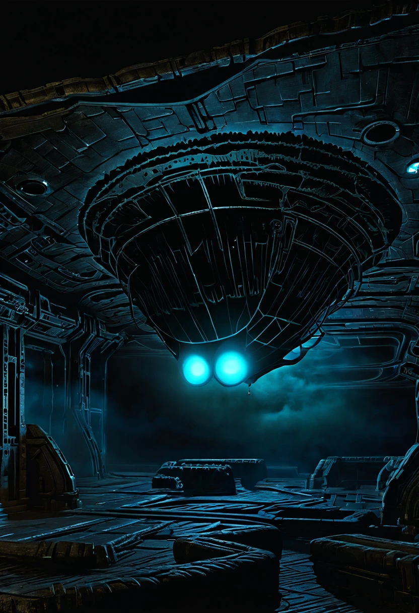 01_Black light, the interior of an epic alien ship, the atmosphere of ...