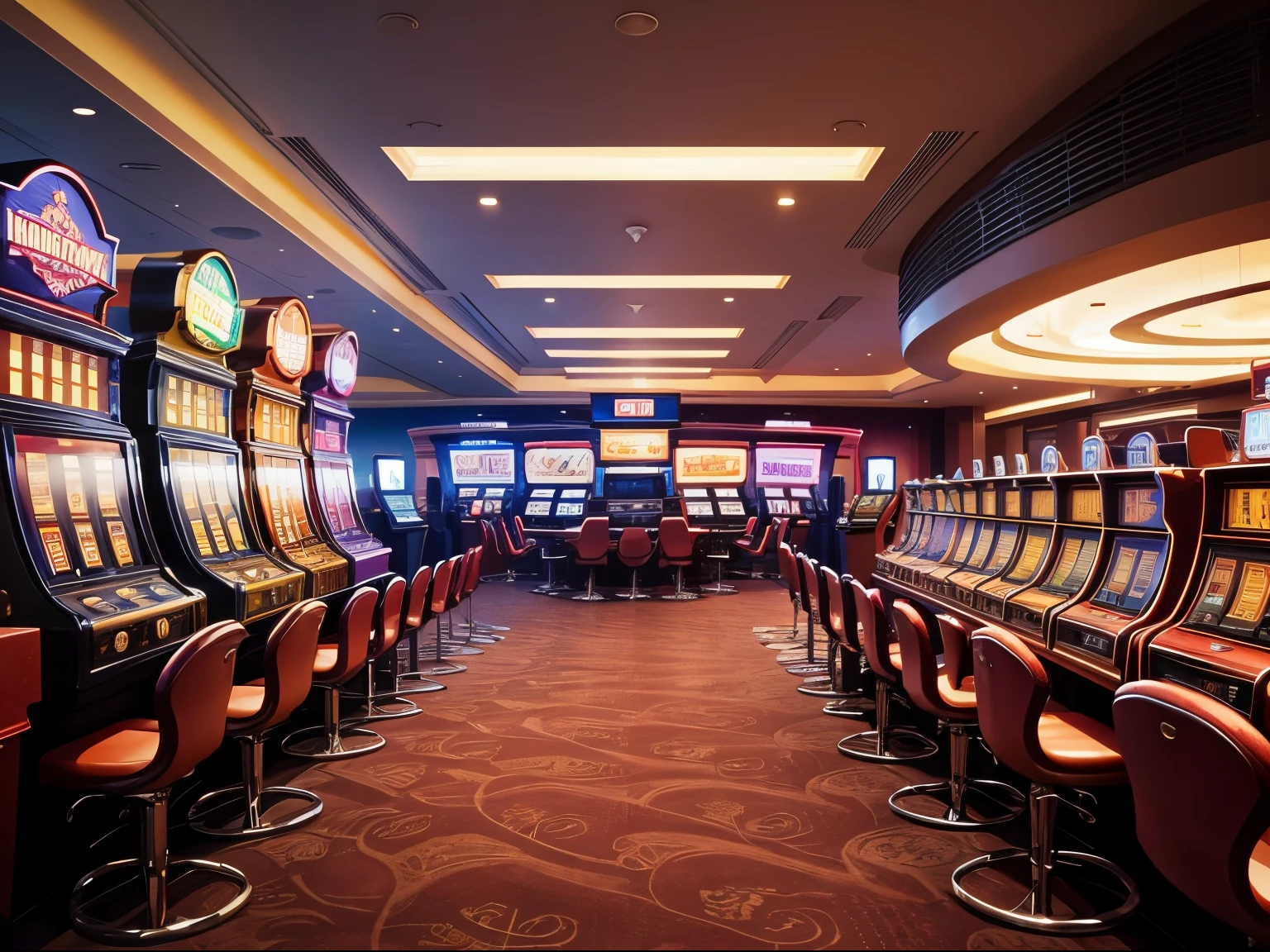 Scenery of a modern casino environment.