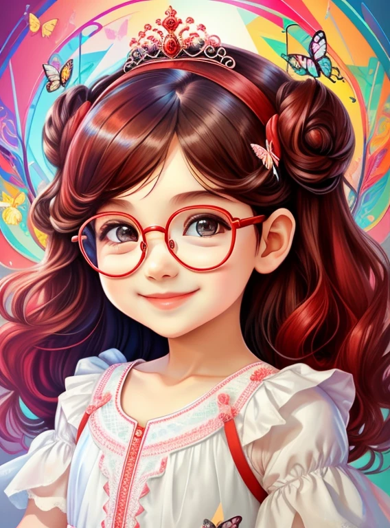 (cute baby girl smiling with glasses, a princess dress, butterflies) stylized identical to 1940 |)), acolchoamento ,multidimensional geometric wall PORTRAIT, arte, Chibi,
Yang016K, lindo,(( cor vermelha predominante, rosa e branco))
Primary works, qualidade superior, melhor qualidade, Arte Oficial, Lindo e Estetaduardo Kobra acolchoamento ,multidimensional geometric wall PORTRAIT, arte, Chibo,detalhes