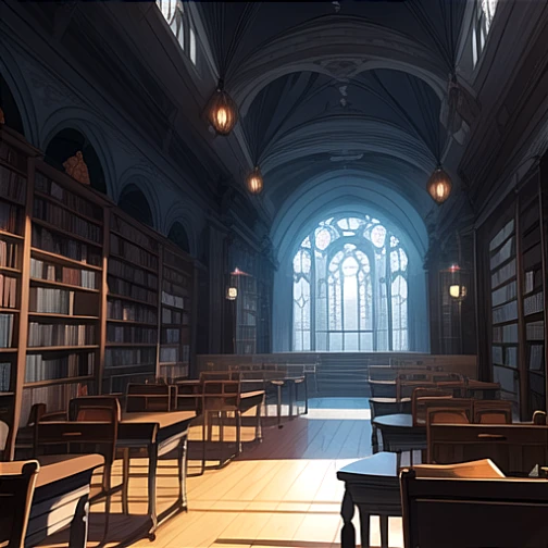 There a room with many books and a table, Gothic epic library concept, gothic epic library, gothic library, gloomy library, dramatic lights. concept-art, dusty library, library background, alchemist library background, Ancient Library, vast library, Castle Library, library interior background, Ruvana Concept Art Library, Old Library, Magic Library, dark library