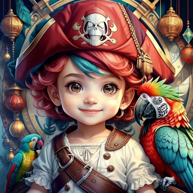 (cute baby boy pirate smiling with ship and parrot) stylized identical to 1940 |)), acolchoamento ,multidimensional geometric wall PORTRAIT, arte, Chibi,
Yang016K, lindo,(( cor vermelha predominante, rosa e branco))
Primary works, qualidade superior, melhor qualidade, Arte Oficial, Lindo e Estetaduardo Kobra acolchoamento ,multidimensional geometric wall PORTRAIT, arte, Chibo,detalhes