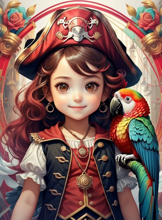 (cute pirate smiling with ship and parrot) stylized identical to 1940 |)), acolchoamento ,multidimensional geometric wall PORTRAIT, arte, Chibi,
Yang016K, lindo,(( cor vermelha predominante, rosa e branco))
Primary works, qualidade superior, melhor qualidade, Arte Oficial, Lindo e Estetaduardo Kobra acolchoamento ,multidimensional geometric wall PORTRAIT, arte, Chibo,detalhes