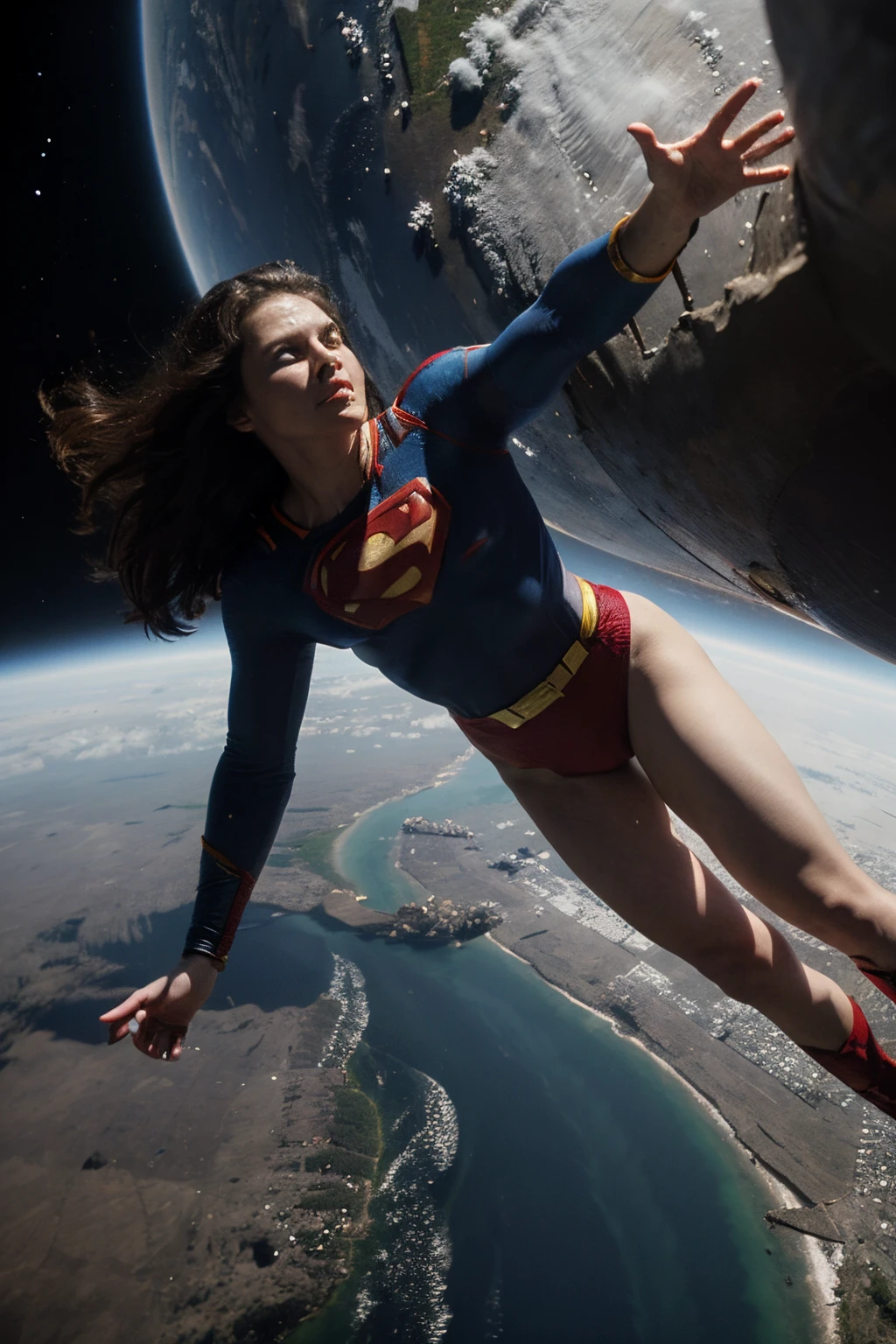 Superman looks at Earth from space