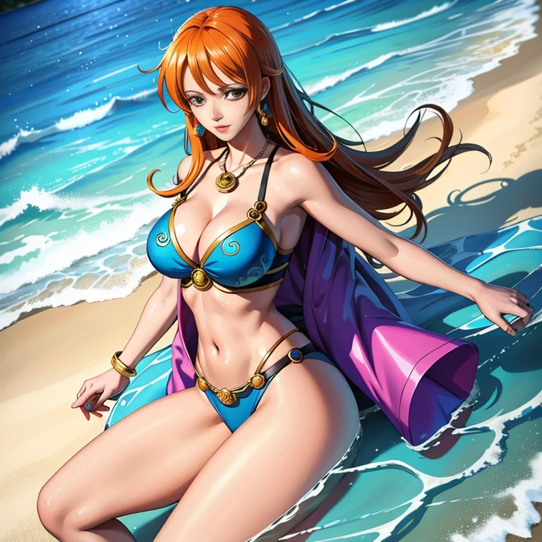 (masterpiece:1.2, best quality), photorealistic, (hyperrealistic:1.2), beautiful, Nami From One Piece
