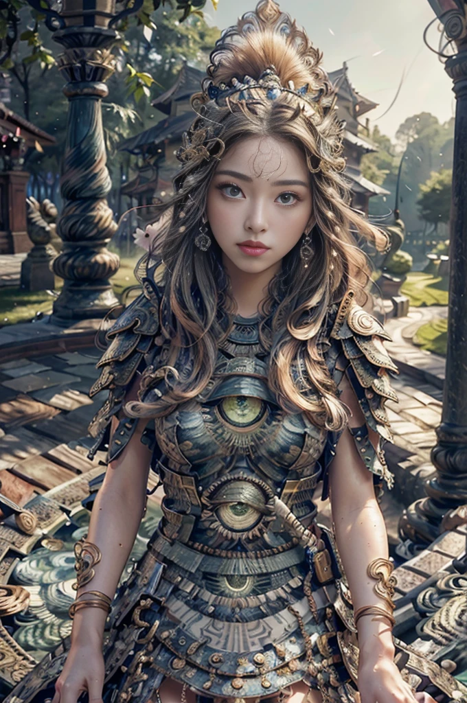 best quality,4k,8k,highres,masterpiece:1.2,ultra-detailed,realistic:1.37,a girl in a garden,beautiful detailed eyes,beautiful detailed lips,extremely detailed eyes and face,long eyelashes,naked girl standing still in a trance,(((spiral eyes))),portraits,medium:pencil sketches,vivid colors,soft lighting,warm color tones
