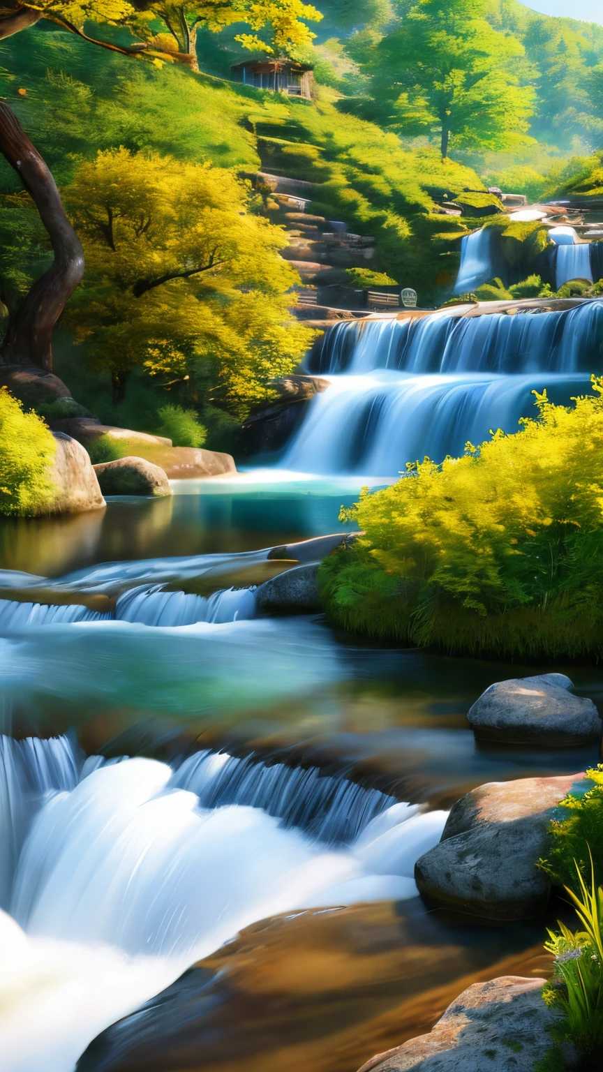Wallpapers,scenecy,Far Mountain,Eau,Traditional Gangnam,idyllic scenery,(Very detailed CG unity 8K wallpaper),most beautiful artwork in the world,iintricate,high detal,sharp fokus,dramatics,Realistic painting art