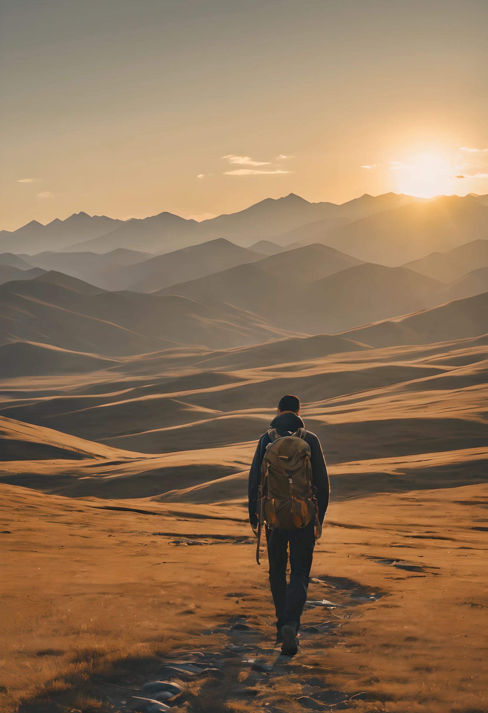 Fed man walking in the mountains with backpack and backpack, · Photos of Runciman, Popular topics on Unsplash, fine art, look at the mountains, Mongolia, Watch the sunset, a wanderer in the mountains, watching the sunset, mountains and sunset!!, Looking at the sunset, sunset view, mountain range in background