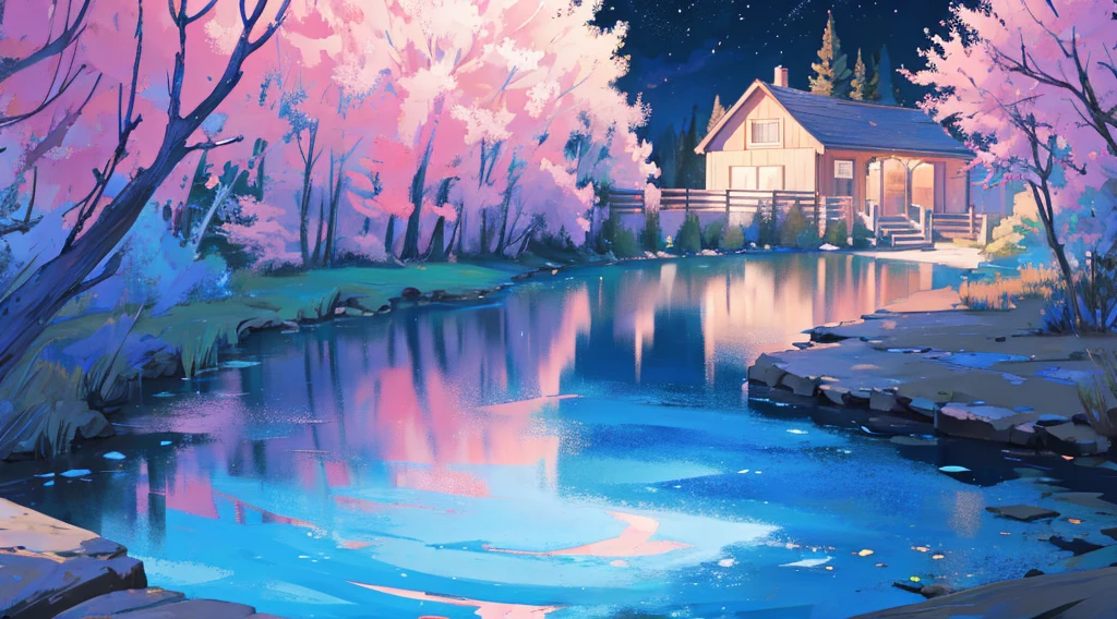 brook, clear water, magical night, relaxation, beautiful scenery