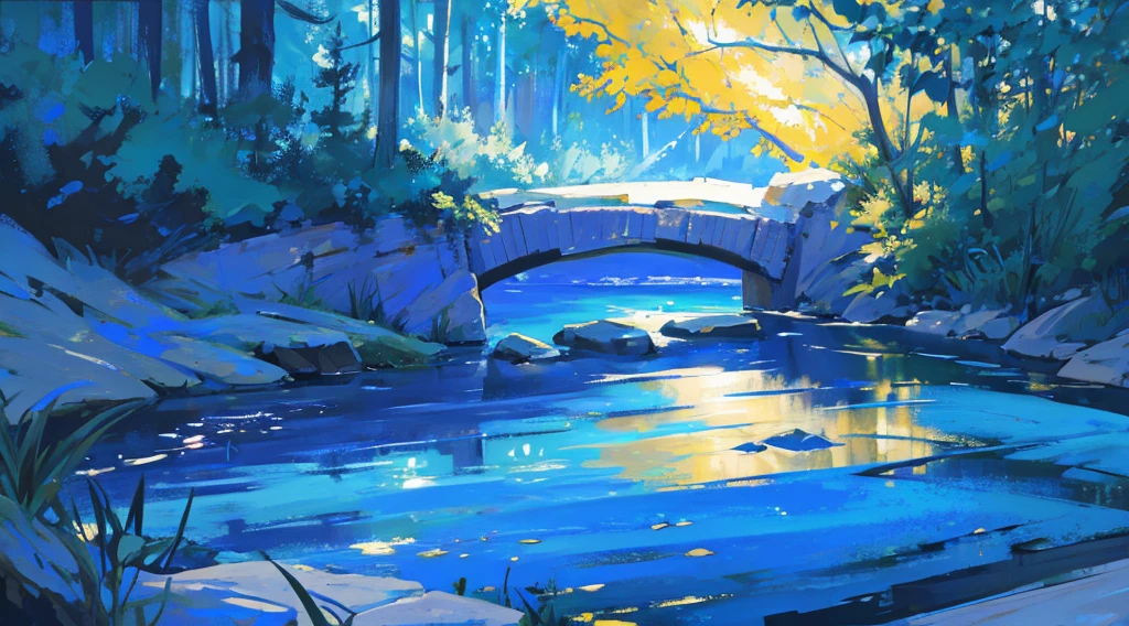 brook, clear water, magical night, relaxation, beautiful scenery