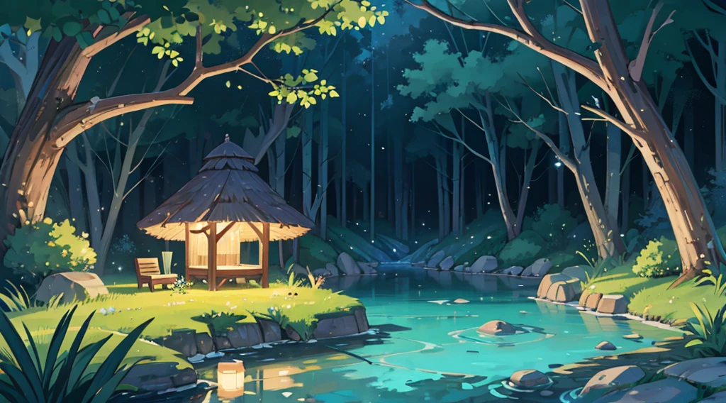 brook, clear water, magical night, relaxation, beautiful scenery