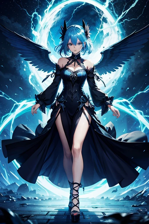 A demonic Rey Rimuru Tempest flying in the air with wings outstretched, highly detailed, intricate fantasy art, dynamic pose, epic, cinematic, ultra-detailed, photorealistic, masterpiece, digital painting, fantasy art, concept art, cinematic angle, hyper realistic, volumetric lighting, depth of field, orchestral soundtrack, fantasy, anime-style, powerful, magical, mystical, surreal, ethereal, flowing hair, intense expression, epic scale, cinematic composition, fantasy creature, stunning visual effects