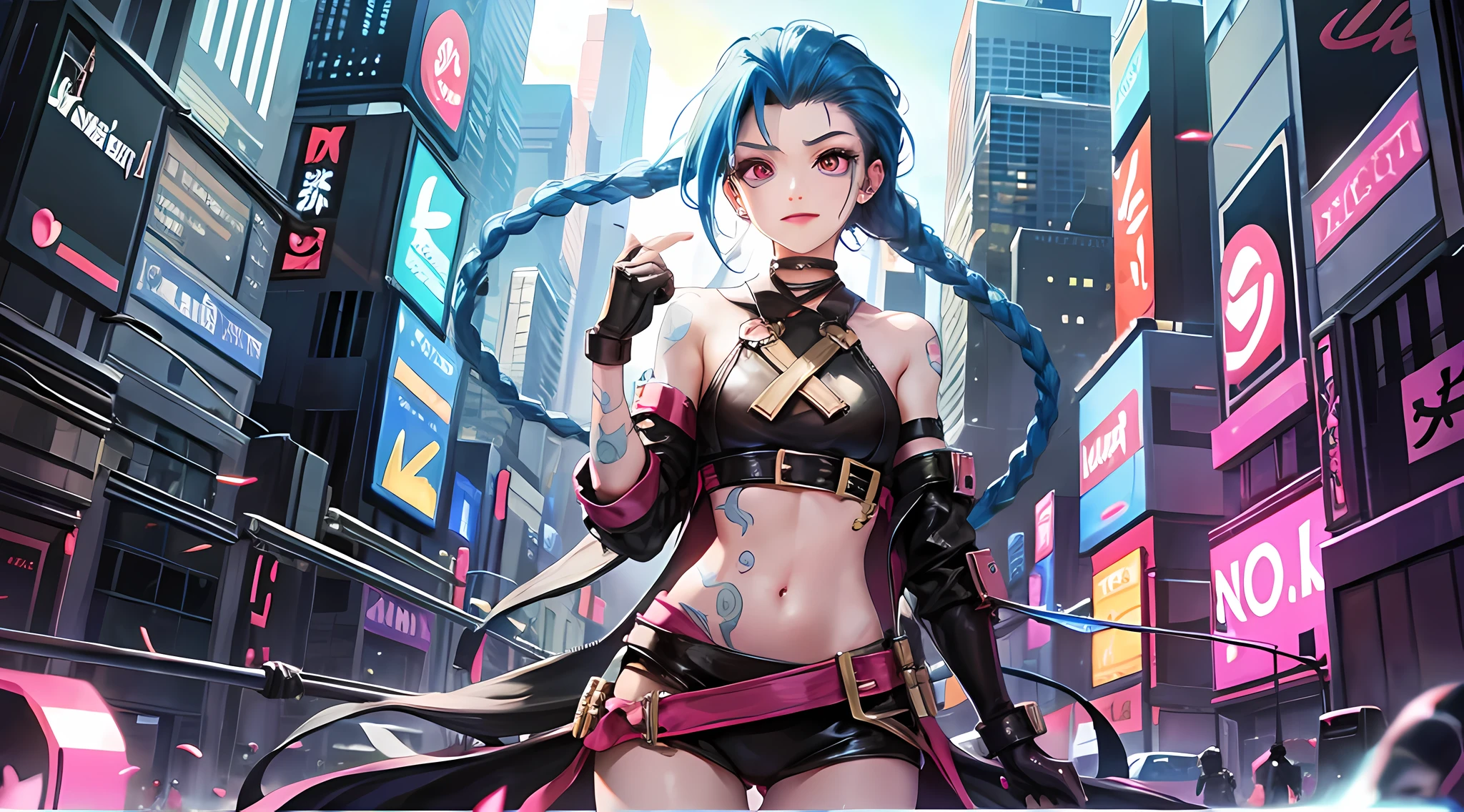 illustration, cartoon, 1girl,, large breasts, hanging breasts,(masterpiece, beautiful finely detailed eyes: 1.2), ultra-detailed, illustration, 1girl, huge breasts, background, mixed-language_text, Japanese letters in graffit,girls, excellent lighting, sidelighting, , perfect and detailed, ultra detailed shirt with abstract drawing, with Japanese letters print in graffit of the sides of clothing, image of full body girls fighting, , with immersive effects, hover effect, background style graffiti tribal tattoo with vibrant colors and flowers, "ultra HDR" detailed and with focus effect, (masterpiece: 1.2, best quality), (beautiful eyes finely detailed: 1.2), , ((Solo)), (Finely detailed eyes and detailed face :1.3), (beautiful background : 1.2),futuristic costume, Super detailed circular metals Clinging to the arms and pants, fantastic paintings