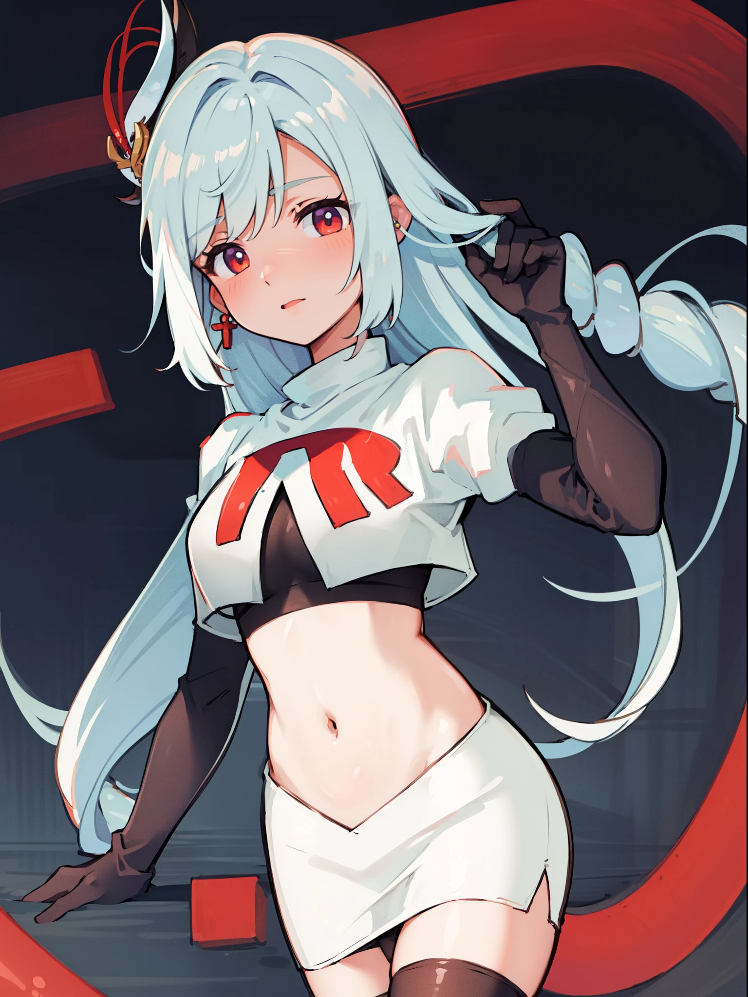 (((((???))))), upper_body, view straight on, Personage as the main perspective, crossed_legs, tattoo, abs, Lightning surrounds men, mature,30 years old, very long hair, blue streaked hair, asymmetrical bangs, hair pulled back, twintails, hair flaps, white hair, hair blowing with the wind, huge ahoge, saintbeautiful detailed faces, gloom expression, looking_to_the_side, animal_ear_fluff, blood from mouth, armsbehind back, delicate hands, medium_breasts, blue skin, black_bow, flower with hair, masutepiece, acurate, Anatomically correct, Textured skin, Super Detail, high detailing, High quality, awardwinning, Highest Quality, High Definition, 1080p, hard disk, 4K, 8K, 16 K