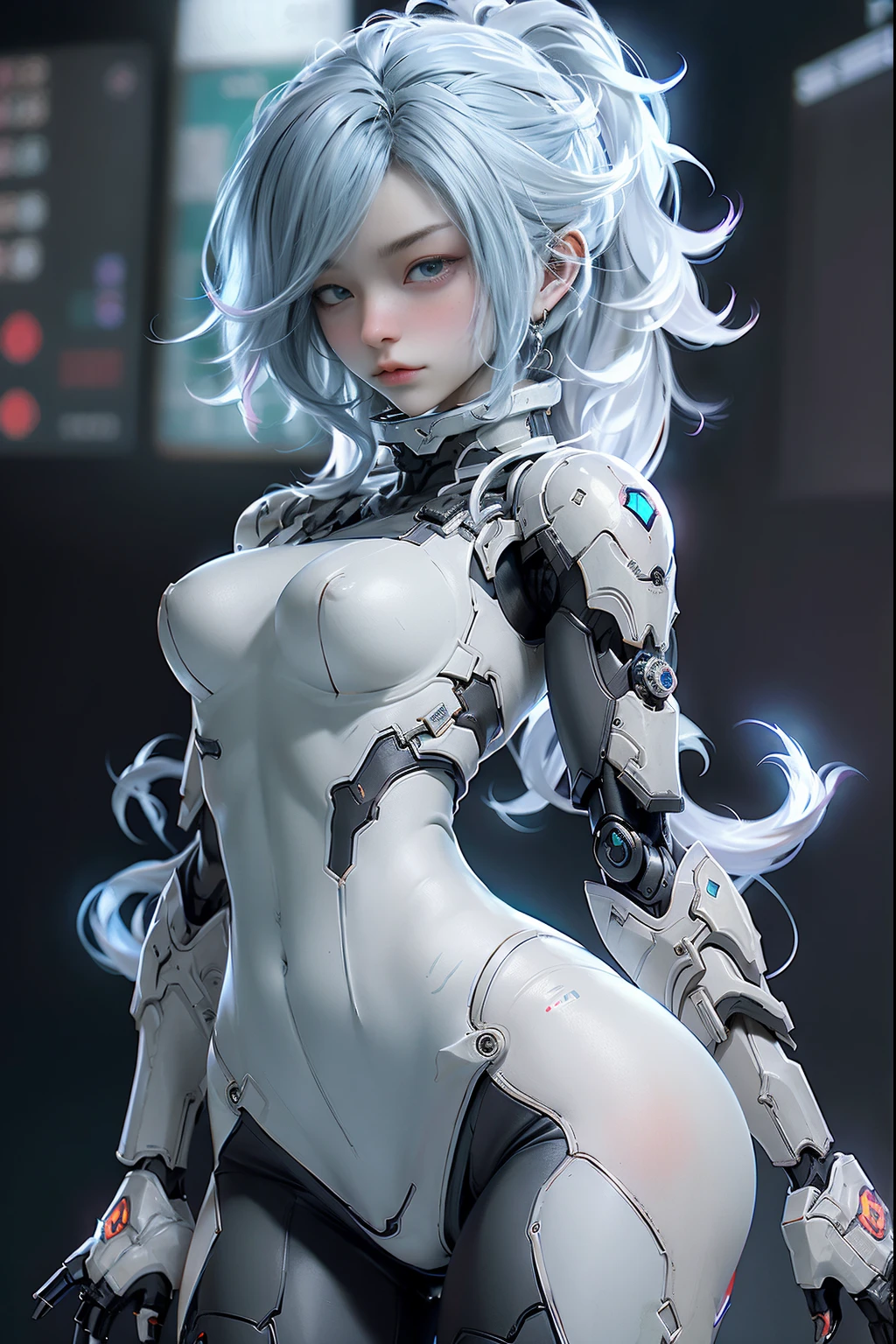 tmasterpiece, best qualtiy, ultra - detailed, iintricate, The very detailed, A high resolution, force, k hd, 8K, 1man, humanoid robots, dynamicposes, Extremely delicate mech, Glowing dark red LED part, full bodyesbian, High-tech background, rim-light,scientific fiction,(Marek Okon:1.3),Mooncryptowow's midway style,psychedelia,The halo,nsfw,