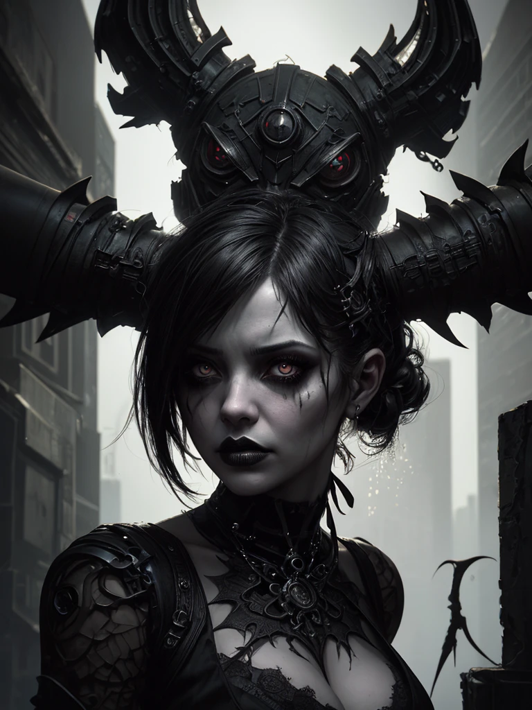Cinematic image effects,Invasive alien creatures,(Strange bullhead:1.4),Huge pliers,Spooky tentacles,blood vess,,Murderous,(Full body like:1.4),combats,The city was destroyed,Dispersed crowds for their lives,blasts,fire glow,废墟,of a real,Facial features are carefully depicted,Realistic skin texture,Dark style,depth of fields,high light,Real light,Ray traching,oc rendered,Hyper-realistic,best qualtiy,8K,Works of masters,super-fine,Detailed pubic hair,Correct anatomy,sharp focus on eyes,Bokeh,Facial features are carefully depicted