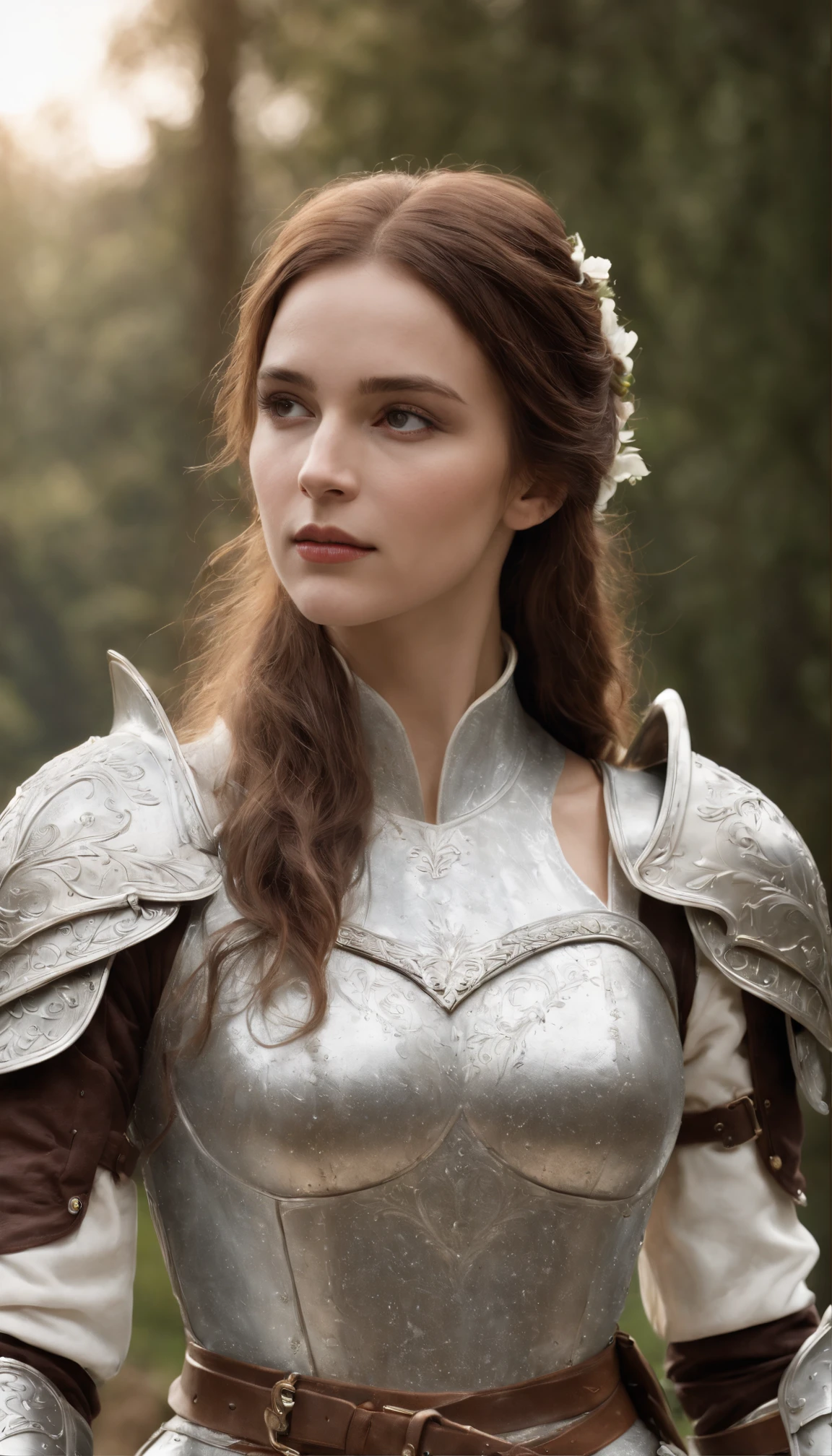 ((masterpiece)), (((bestquality))), ((ultra-detail)), ((illustration)),[Realistic lighting effects],glossy,Female Knight,attractive，Silver Armor，Queen&#39;s Sword，noble，Shine with light，(White backgrounid:1.5)