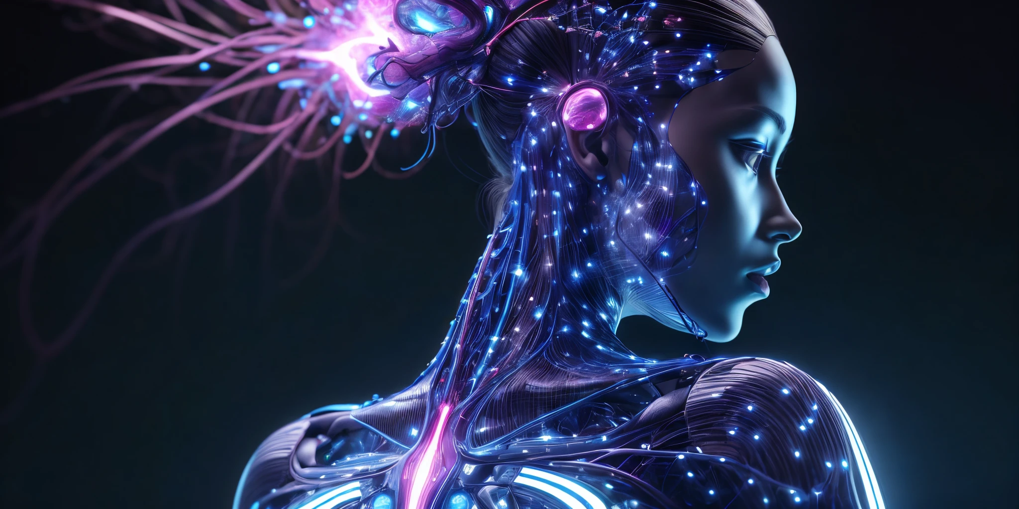 female, side portrait, sport outfit, cybernetic eye, sc3pt4 style