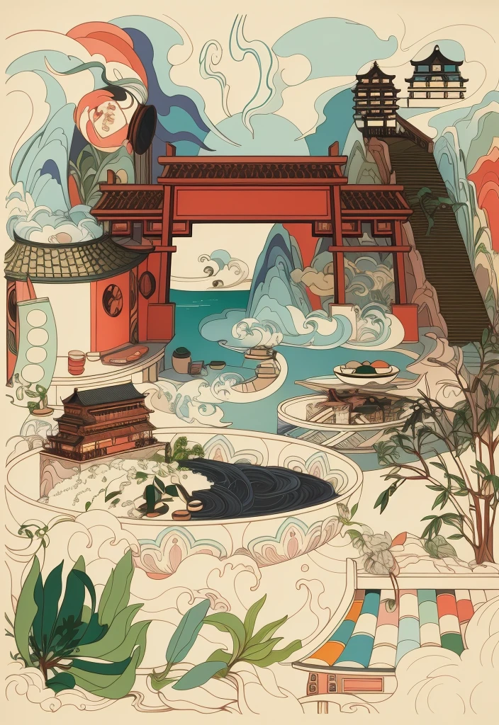 A beautiful color poster,Preserve original line shapes and images,add color