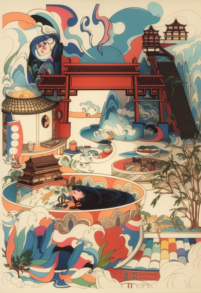 A beautiful color poster,Preserve original line shapes and images,add color