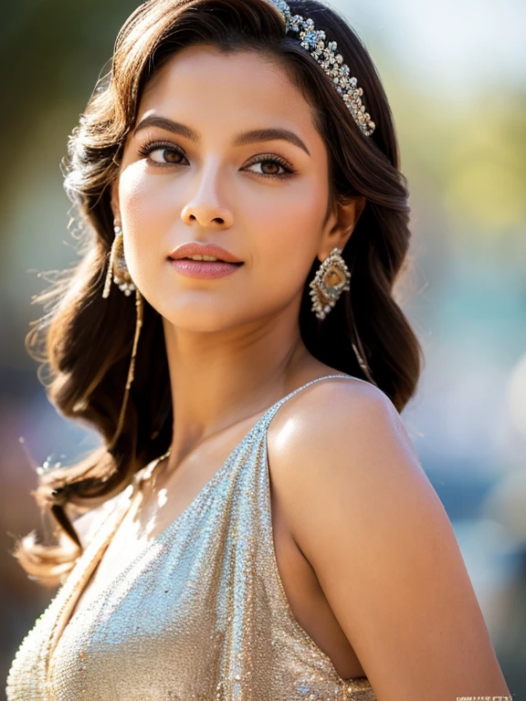 retrato fotorrealista de um atraente preto misto, mulher latina e europeia, (mix de vanessa williams anos 90 e rose bertram) com lindos, olhos azuis claros expressivos e brilhantes e bela pele bronzeada hiperrealista, com um longo e elegante vestido branco com fabulosos detalhes em filigrana dourada, brincos pequenos combinando com trajes luxuosos e elegantes, Batom vermelho escuro, cabelo preto longo, Perfect braids, light mascara, Princesa africana deslumbrante, professional supermodel photography taken with a Zess Ikon 35mm camera using Kodak film, detalhes intrincados , studiolight, global ilumination, DSLR, 8k