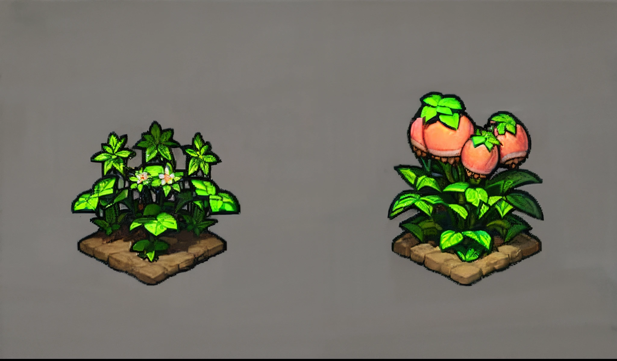 Two carrots growing in the ground，There are leaves on it, radishes, radishes, orange plants, game asset of plant and tree, game assets, farm background, herbaceous plant, Fhamville, isometric game asset, plants environment, Small plants, V tuber, verdure, hd illustration, white backgrounid, permaculture，quadratic element，lichen，lichen，Flattening，Flattening，2-dimensional，quadratic element，IOCN，Chinese