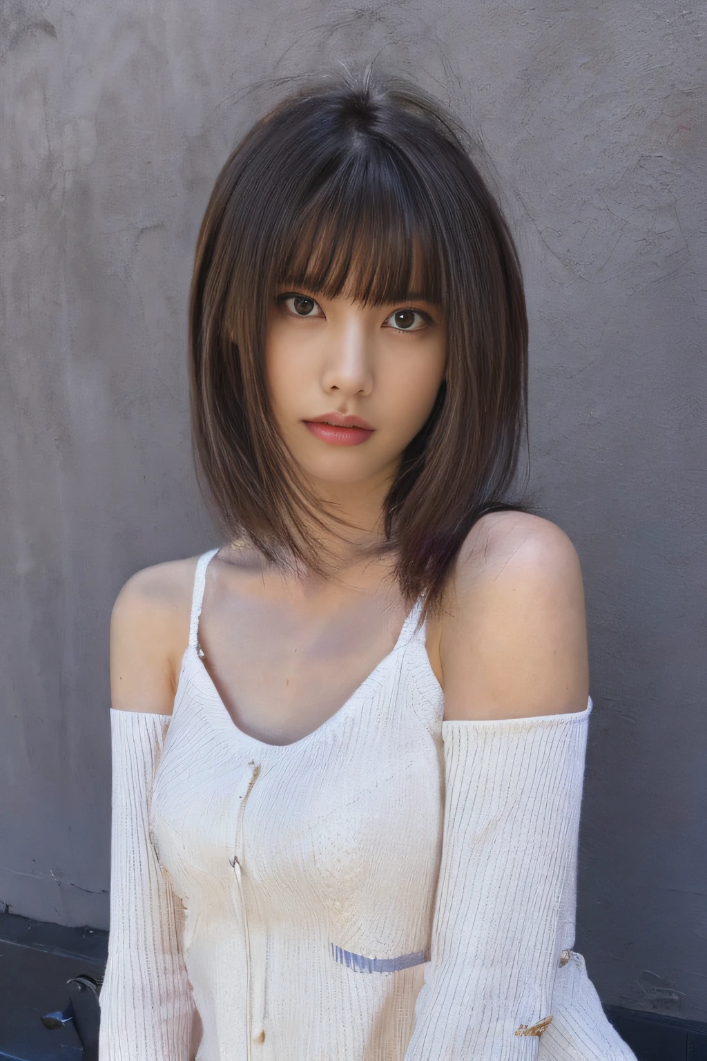 ((of the highest quality)),((masutepiece)),((Very beautiful)), unique light and shadow, One girl, hair messy, Realistic skin texture, rugged desert, cacti, Feminine pose