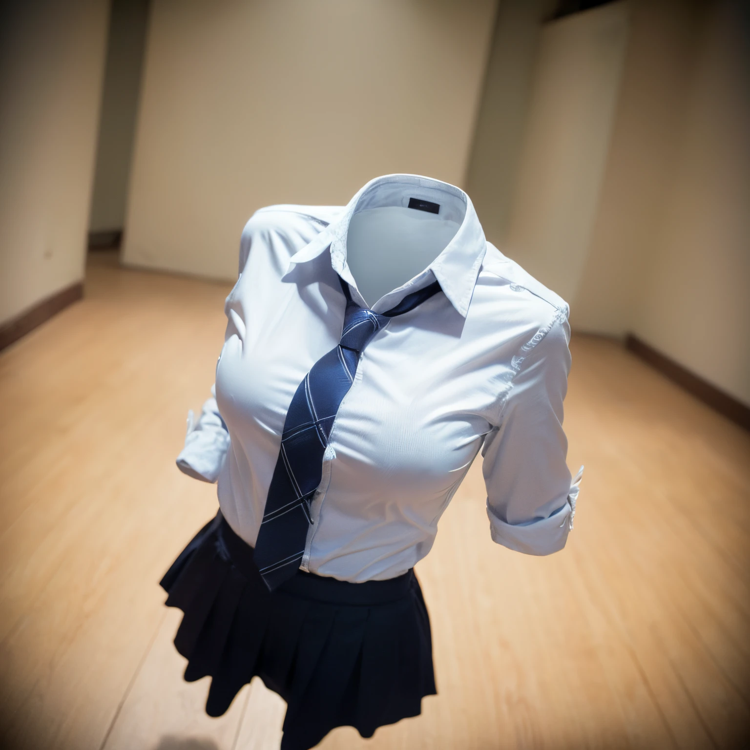 chubby, fat, white shirt, blue stripe tie, school tie, school uniform, (cute pose), (invisible, no humans, headless, faceless:1.5), (cute big breasts), (close-up shot of breasts), (8k, RAW photo, best quality, masterpiece:1.2), (realistic, photo-realistic:1.37), photon mapping, radiosity, ((Hasselblad photography)), physically-based rendering