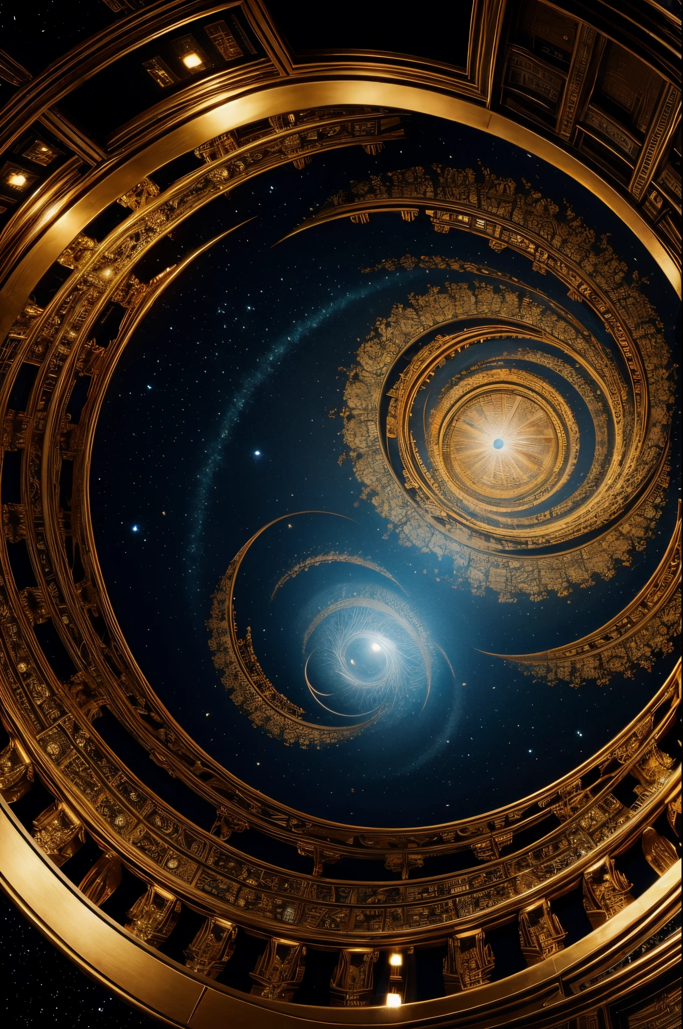 Combine the "Star Trek: The Original Series" theme with intricate fractal geometry and Mandelbrot's set to create a visually stunning and abstract representation of a cosmic voyage.