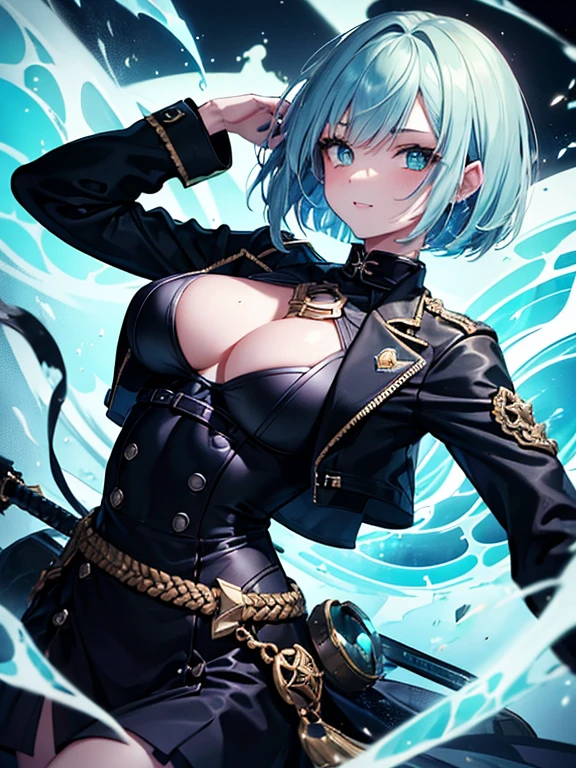 (masterpiece,best quality,ultra-detailed),1girl,bob cut, white and green hair,thick hair,iridescent hair,((mutant girl)),(monster girl), beautiful and detailed face, detailed eyes,black and green jacket, rock punk, (aesthetic outfit),(aesthetic hairstyle),(grey theme) kiss, Masterpiece, best quality, super-detailed, very fine 4Ksuper fine illustration,ultra-detailed face, 1 male, youthfulness, vibrancy, cinematic, looking at battlefield, java blue hair, Bright Turquoise pupil eyes, Tangaroa dress, Blue Charcoal shirt, round eyes, clear smile, Korean face, black sword, brandished his sword, wind elemen, at the battlefield, \"monster tamer, protector of freedom\ dragon tamer, dragon behind, fire breath
