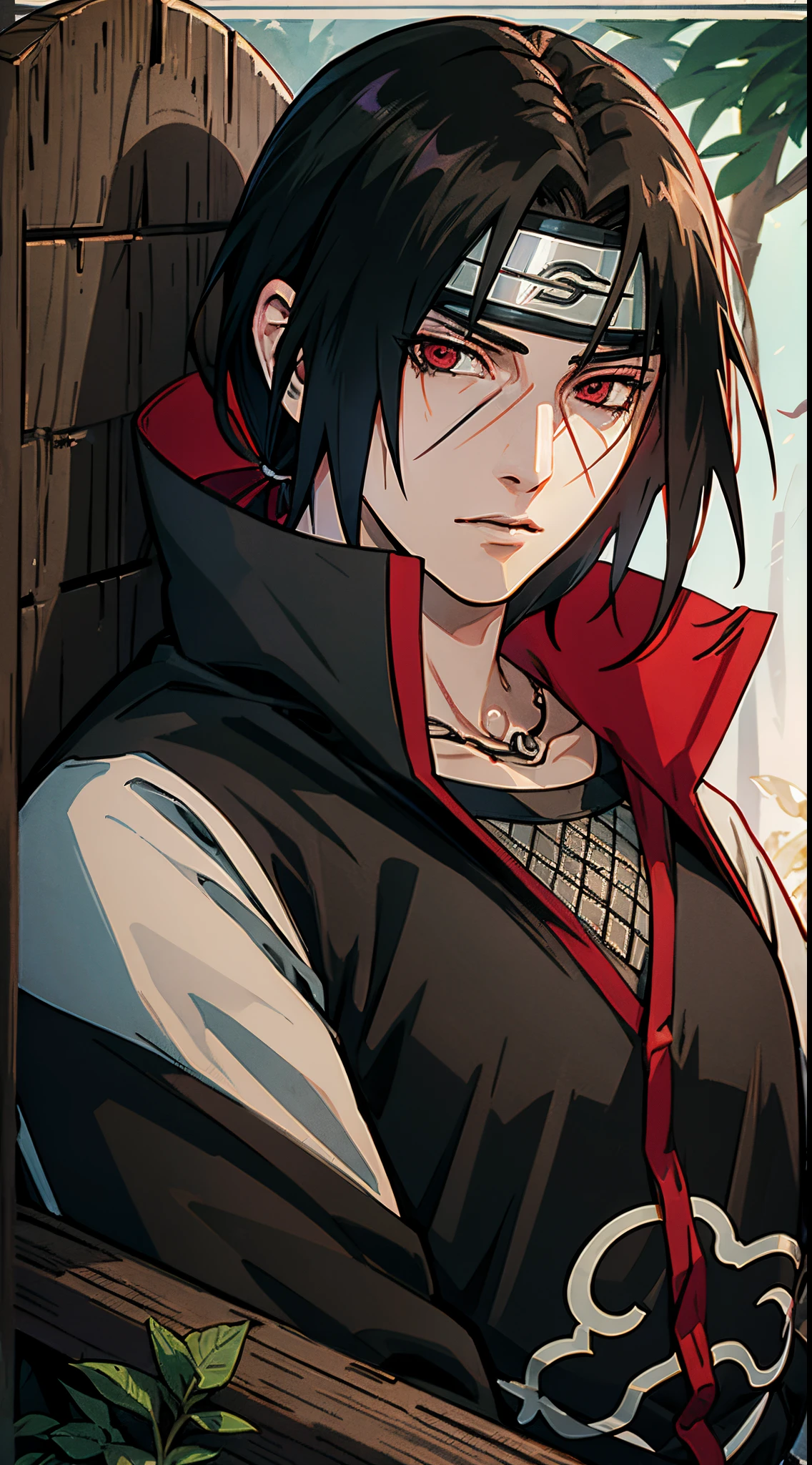 itachi uchiga,armadura de Skyrim, bosque