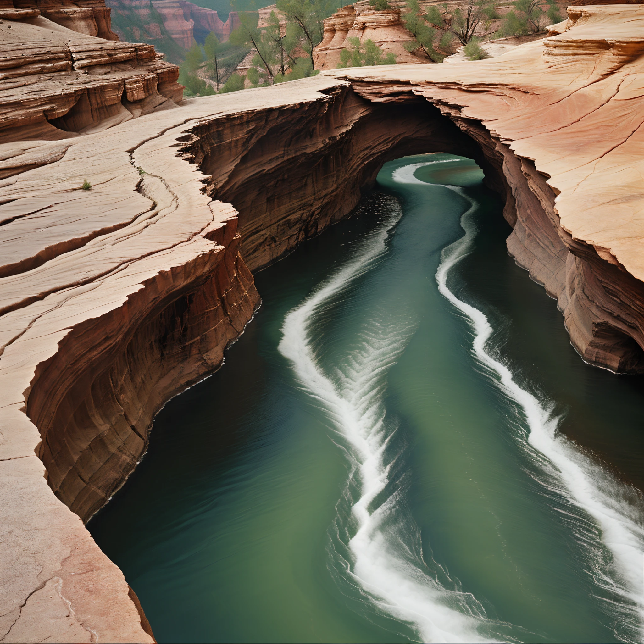 Roaring rivers cutting through canyons