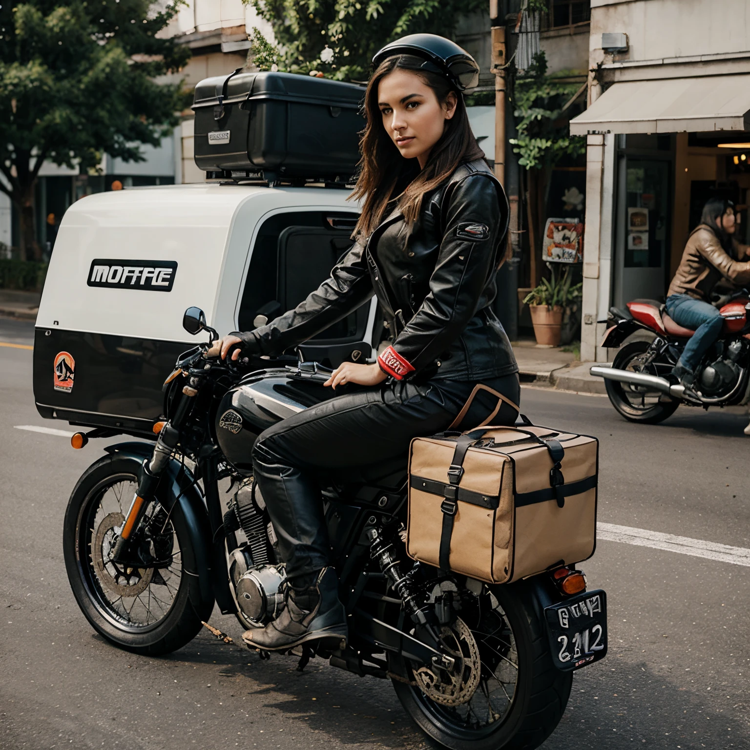 Motorcycle courier and motorfretista delivery service
