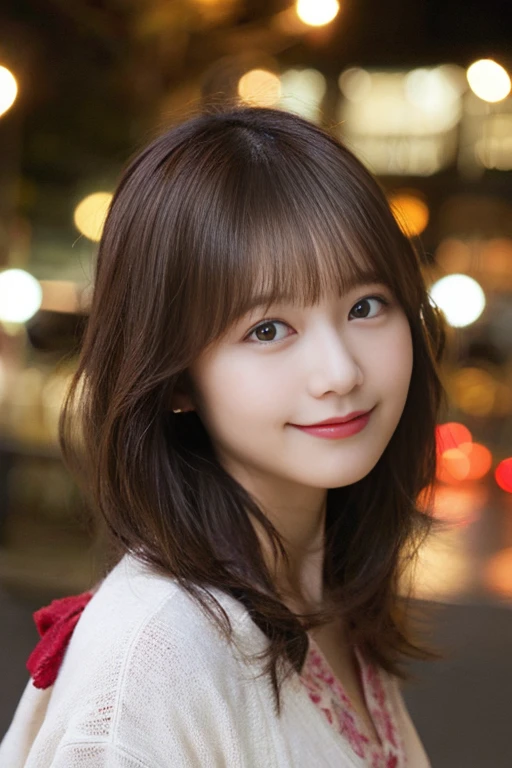 masutepiece, Best Quality, Illustration, Ultra-detailed, finely detail, hight resolution, 8K Wallpaper, Perfect dynamic composition, Beautiful detailed eyes, knit,Medium Hair,Natural Color Lip, bathrobe、Bold sexy poses,Smile,Harajuku、20 years girl、Cute、Sexy shot looking at camera、C Cup、Brown hair、cacique#39;s face、Fireworks Night