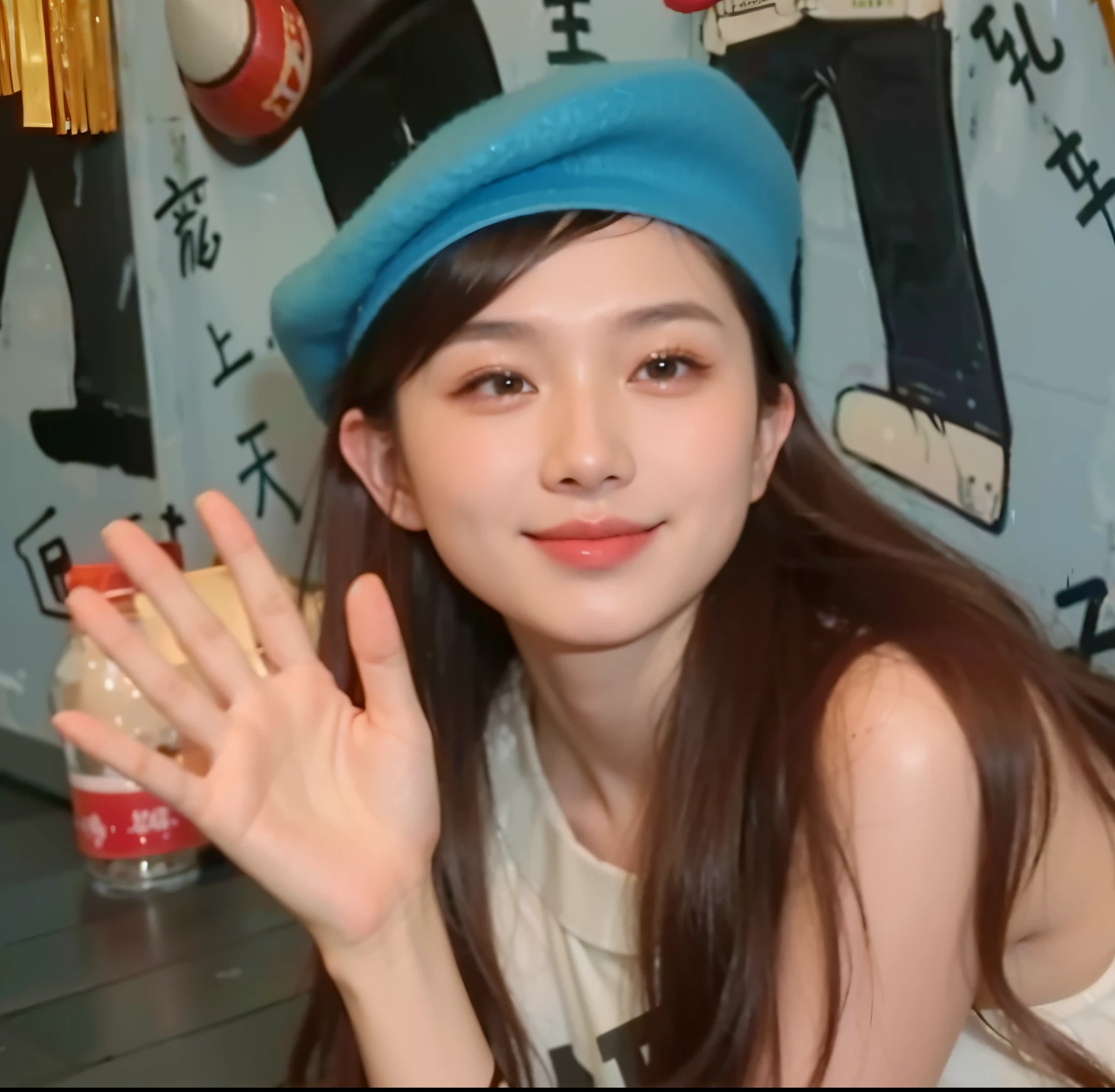 Arafed woman wearing blue hat and wearing blue hat, Belle Defin, Di Li Gerba, 19 year old girl, xintong chen, wenfei ye, ruan jia beautiful!, Xision Wu, xianxia, Nam Jae-yeon, full body xianxia, ulzzangs, chengyou liu, Korean girls
