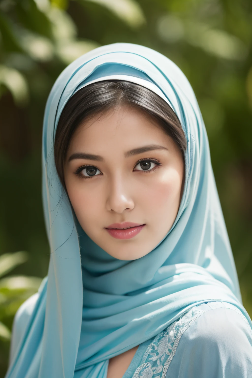 top-quality,Beautiful detailed hijabi,Bewitching face,(((kerala))) teen model,long lashes,Wearing a colorful (naked_apron),Detailed details,Colossal tits,sideboobs,stares at the camera