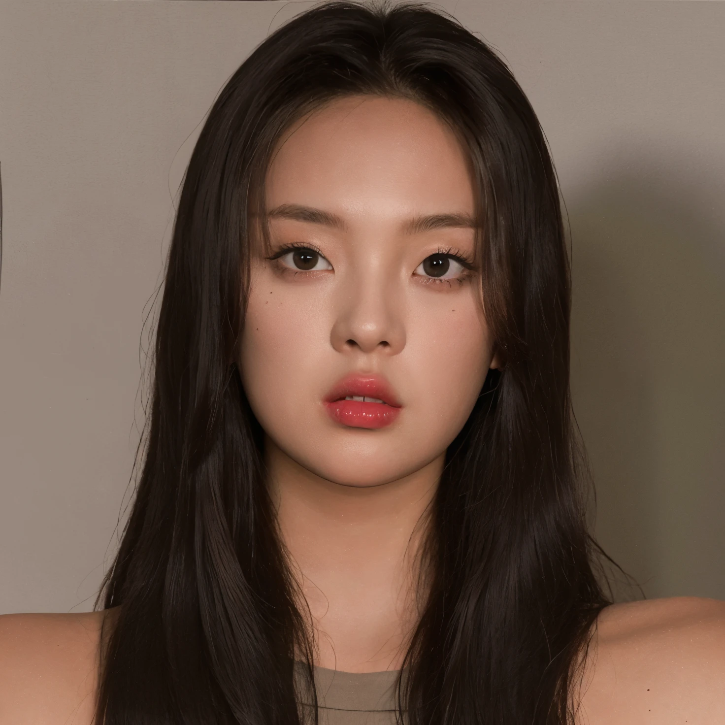 a close up of a woman with long hair and a white top, blackpink jennie, portrait of jossi of blackpink, jossi of blackpink, roseanne park of blackpink, park ji-min, portrait jisoo blackpink, heonhwa choe, lalisa manobal, popular south korean makeup, gongbi, lalisa manoban of blackpink