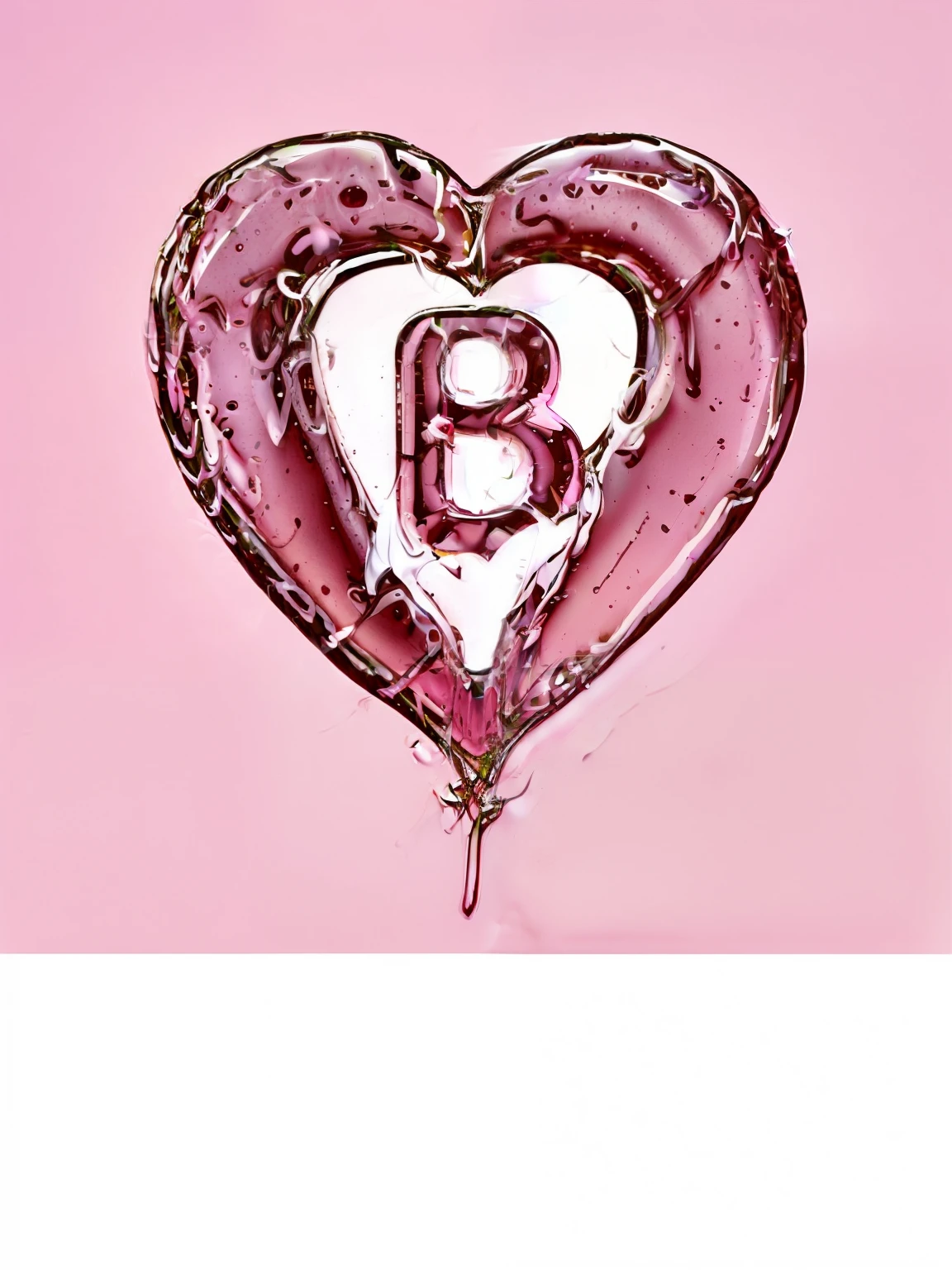 a close-up of a heart-shaped letter B with a pink background, Jen Bartel, B, inspired by Bálint Kiss, caBeceira, um aBsurdamente Bonito, Directed by: Tina Blondell, arte Bonita, Directed by: Olivia de Berardinis, by Bálint Kiss, Beauriful, Benoit B, Bautiful, illustration 8 k, BOOBS BACKGROUND