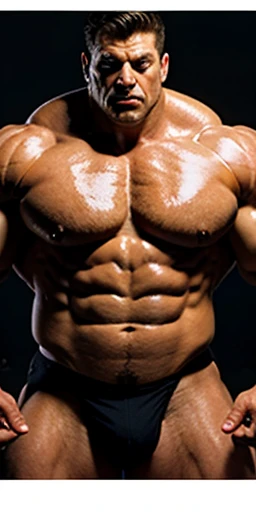 Super buff man, extremely big muscles, oversized muscles