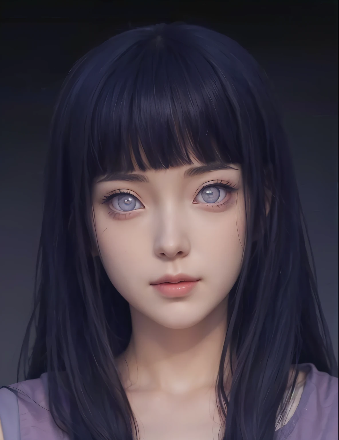 Best Quality, Masterpiece, Ultra High Resolution, (Realistic: 1.4), Original Photo, Side Light, Fine Beautiful Eyes: 1.2, Masterpiece* Portrait, Realism, 1 Girl, Ultra Detailed , perfeck ,Hinata Hyuga ,photo realistic,anime realistic,realisticstayl,