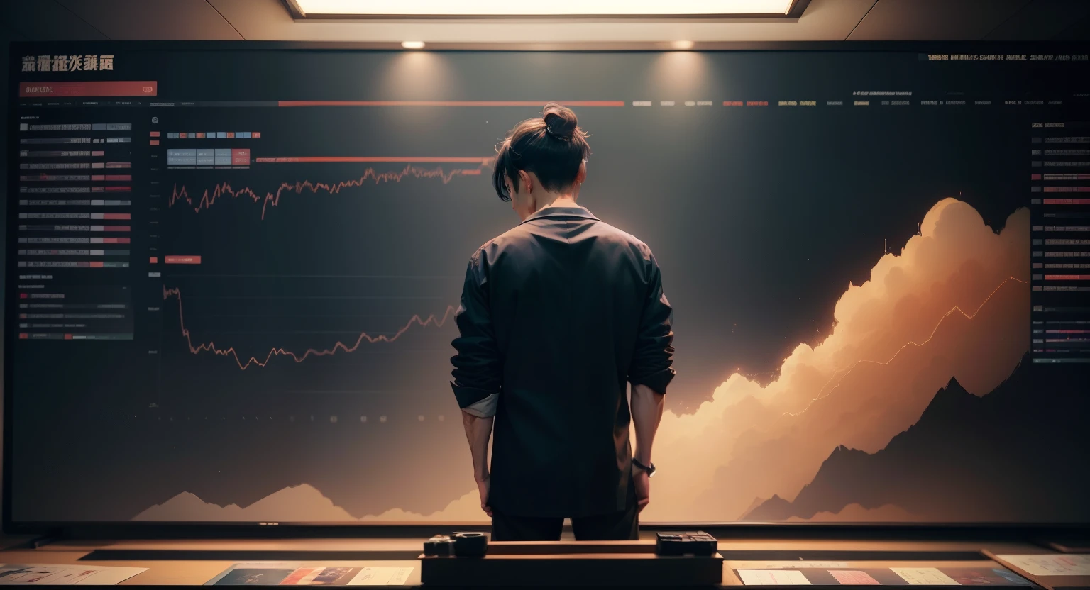 (Digital Painting)、(top-quality)、Man giving lecture in front of big chart screen、gamean explaining price movements、trader、Currency chart monitoring、FX、exchange、Ukiyo-e Art Style、Hokusai's inspiration、Popular deviant art、8K Ultra Real、Pastel Color Schemes、Soft lighting、vibrancy。
clew:(Digital Painting)、(top-quality)、Man giving lecture in front of big chart screen、gamean explaining price movements、trader、Currency chart monitoring、FX、exchange、Ukiyo-e Art Style、Hokusai's inspiration、Popular deviant art、8K Ultra Real、Pastel Color Schemes、Soft lighting、vibrancy。