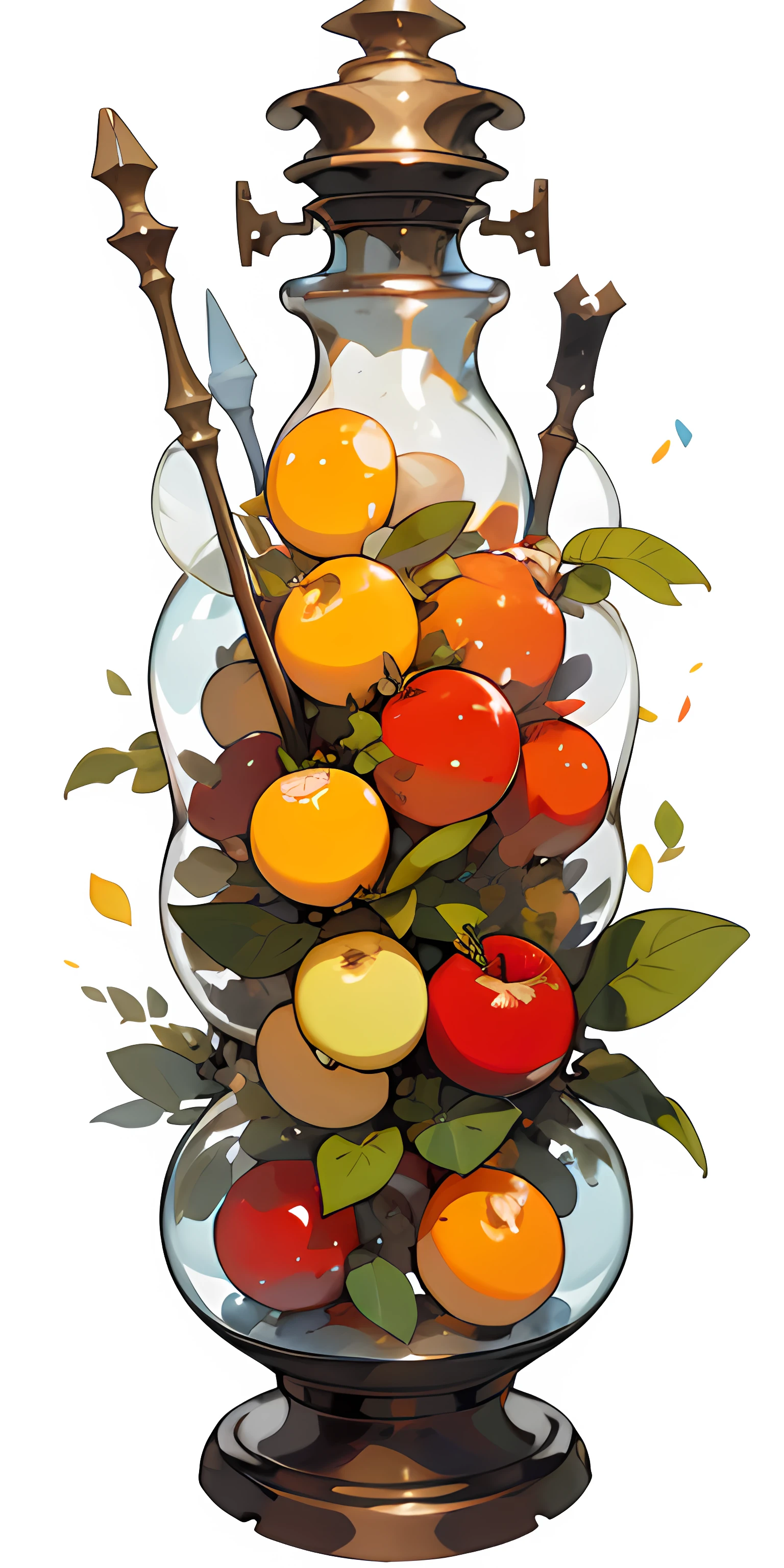 (Masterpiece: 1.2), (Best Quality: 1.2), Various types of glass sealed jars, fruits, juices, magic potions, colorful, well organized, arranged, white background, HD, Masterpiece, Super Detail, (Best Quality, High Resolution), Ultra HD, 32K, cgStation Pop ----niji 5