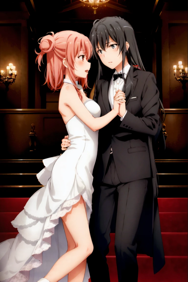 2 girls, Yuri, Yukinoshita Yukino, Yohhama Yoi,Yukino in the evening, Yukinoshita carries her husband Yuigahama Yui in a wedding dress, nsfw