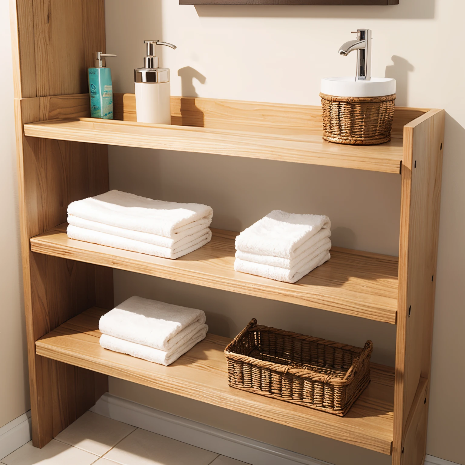 Design a bathroom shelf